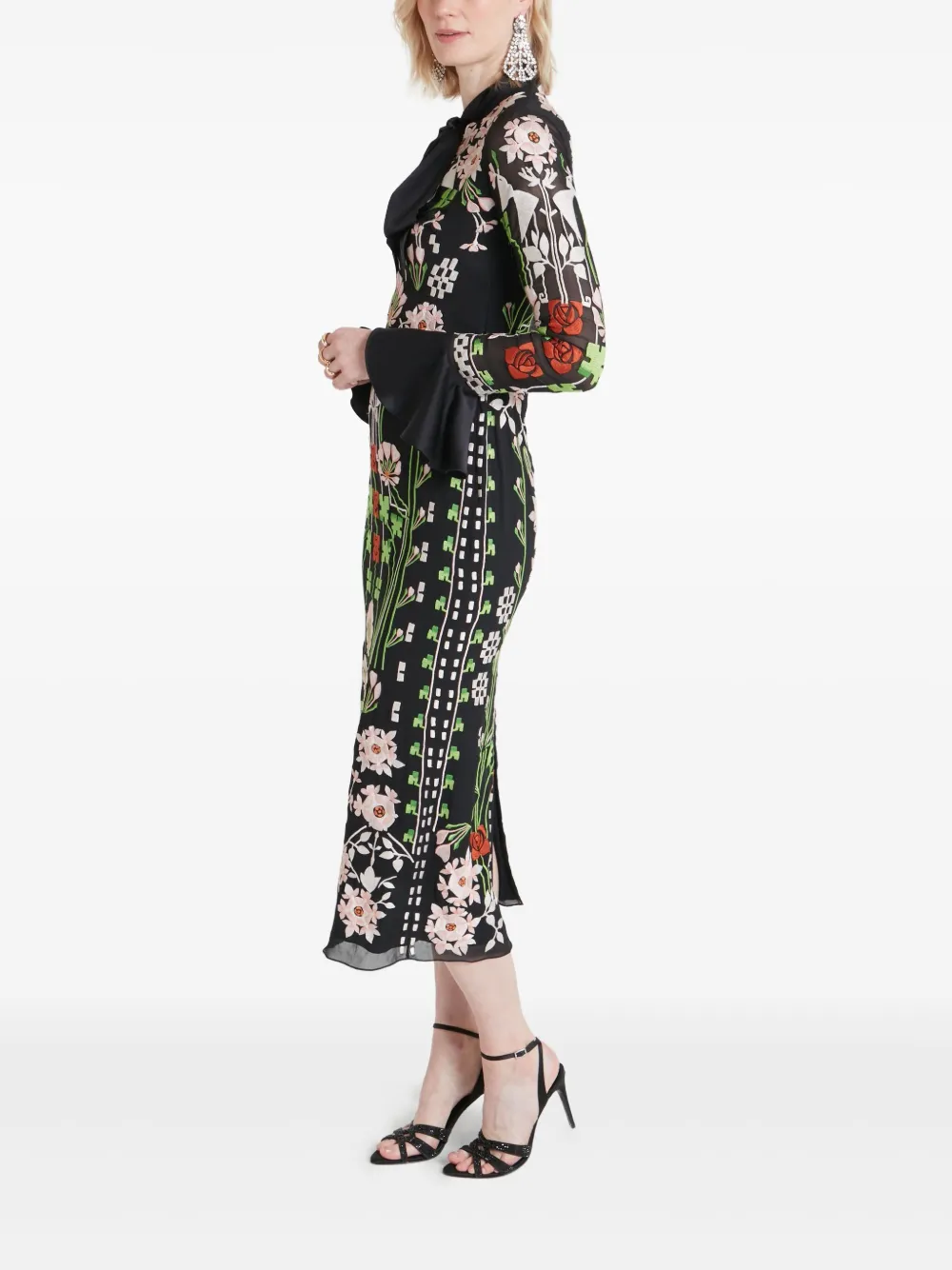 TEMPERLEY LONDON CASA TIE MIDI DRESS