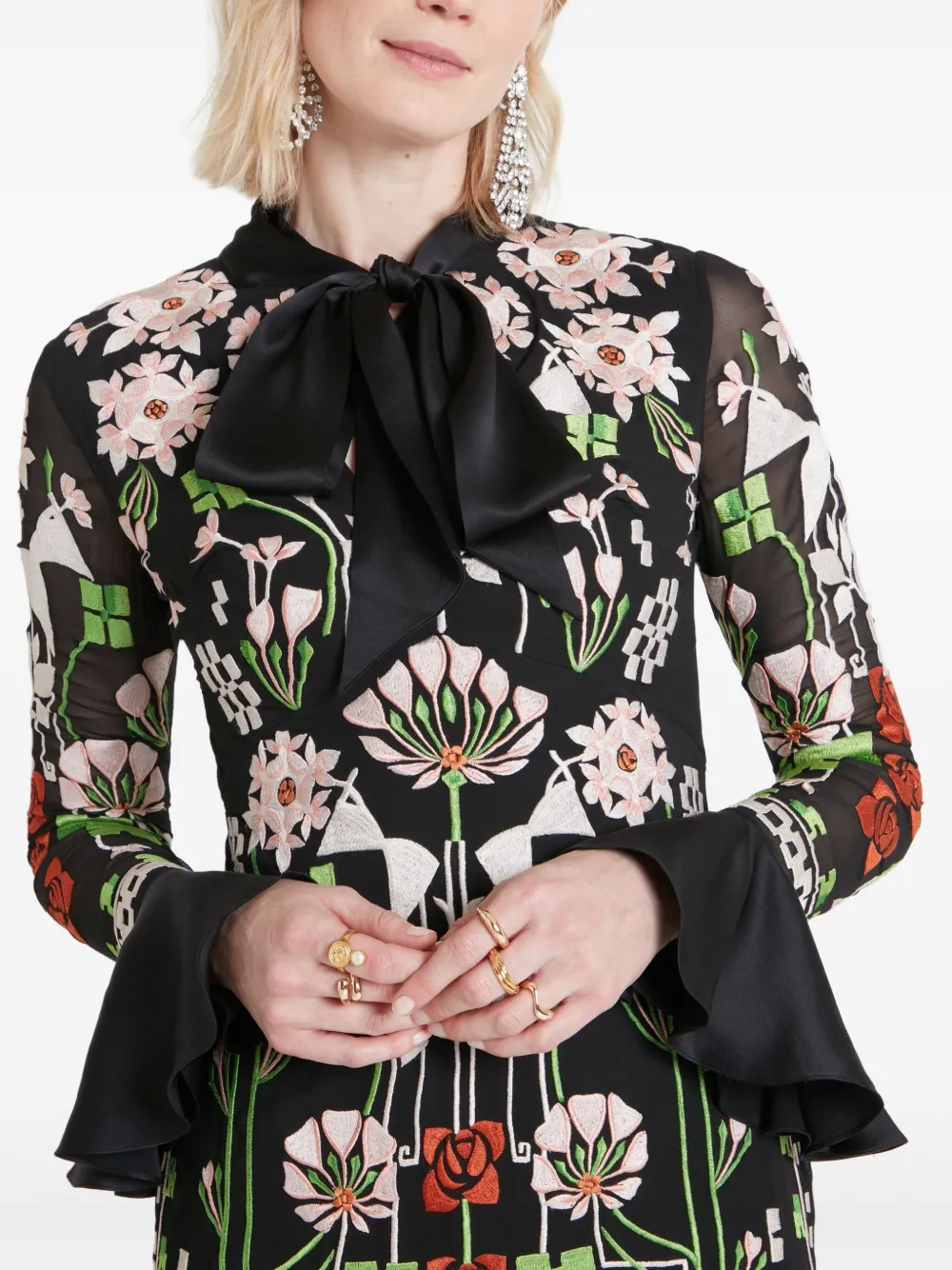TEMPERLEY LONDON CASA TIE MIDI DRESS