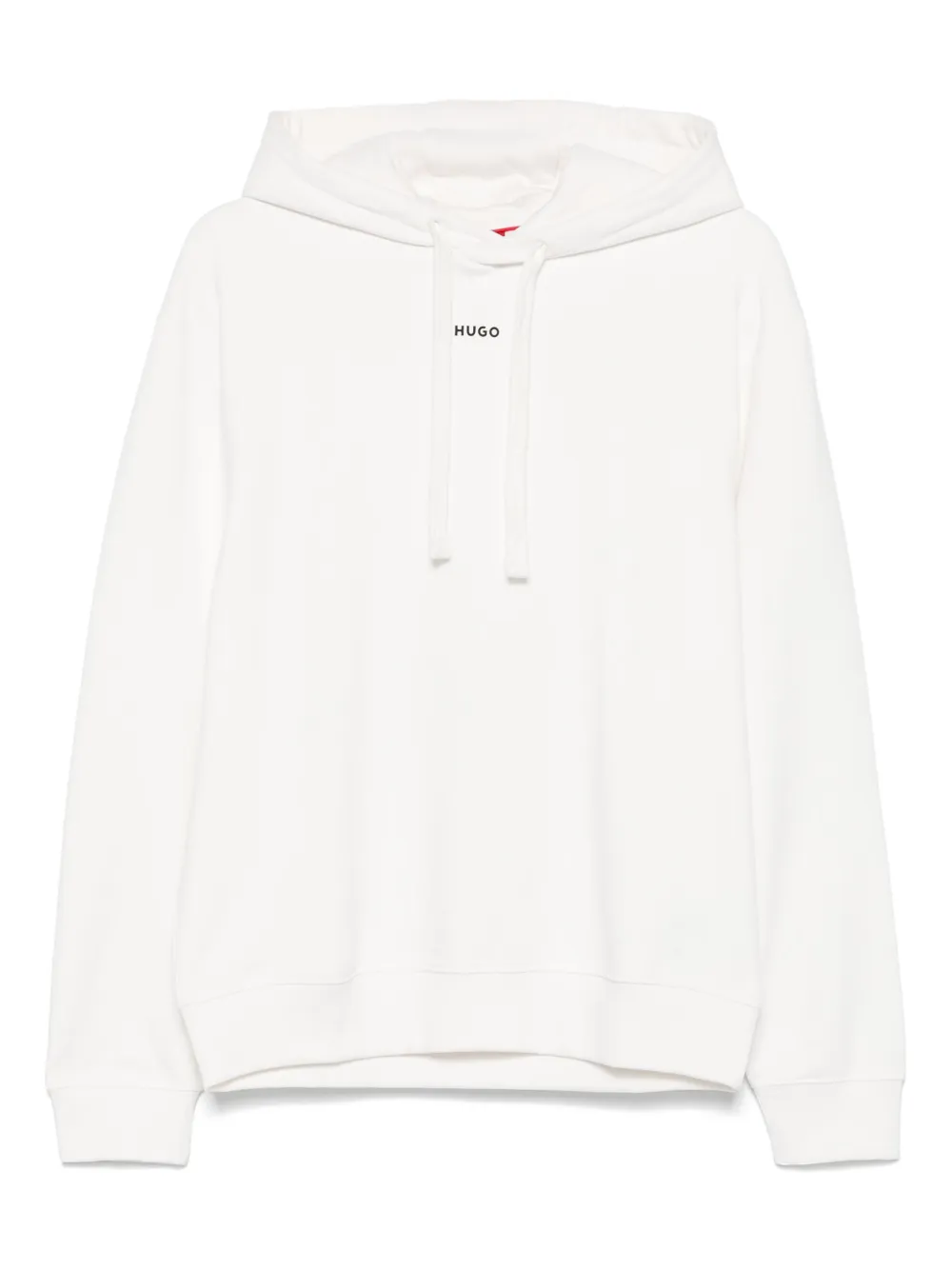 HUGO hoodie à logo en caoutchouc | blanc | Image 1