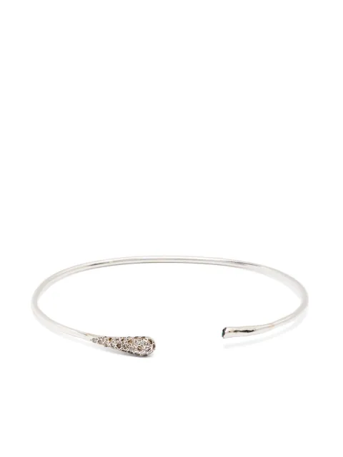 Rosa Maria sterling silver diamond and emerald bangle