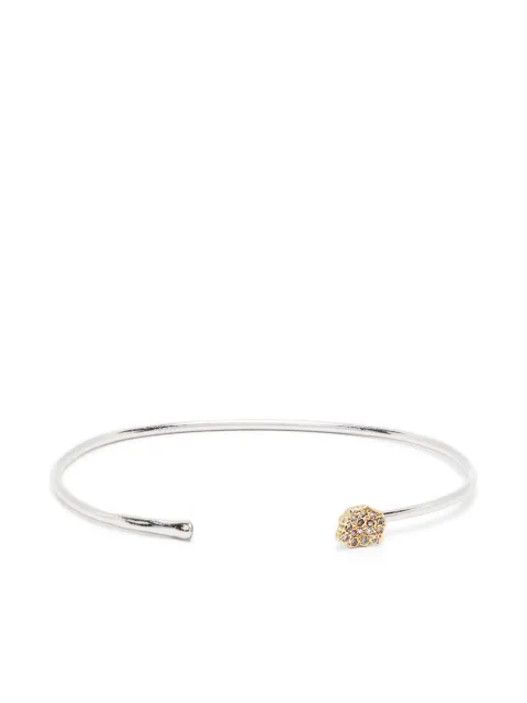 Rosa Maria sterling silver and 12K yellow gold diamond bangle