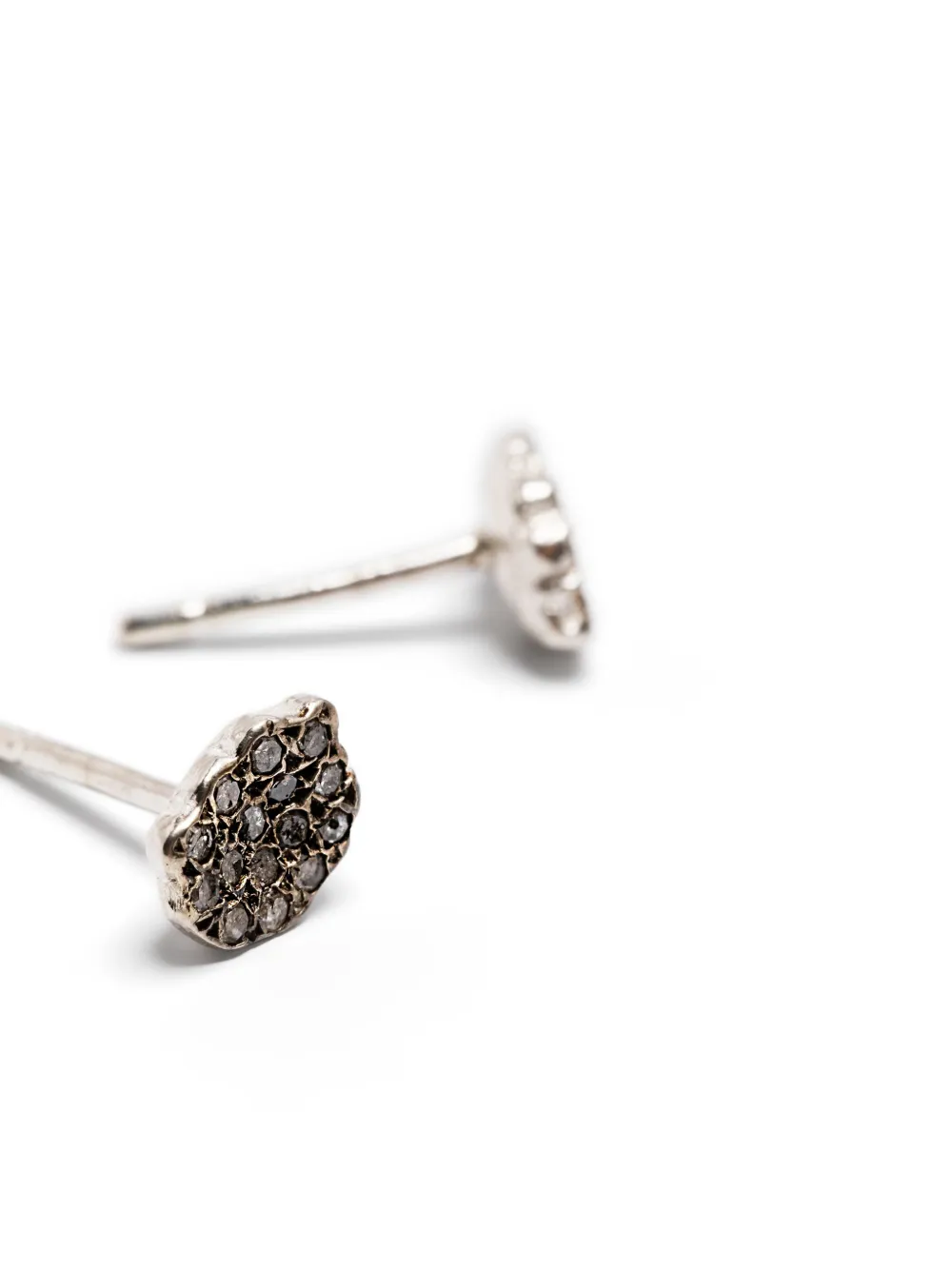  Rosa Maria Sterling Silver Diamonds Stud Earrings 