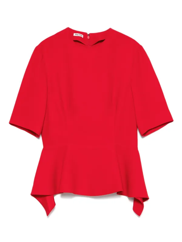 Miu Miu Pre-Owned 2000s Peplum Top | Red | FARFETCH
