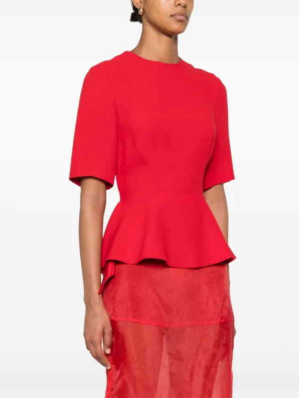 Miu Miu Pre-Owned 2000s Peplum Top | Red | FARFETCH