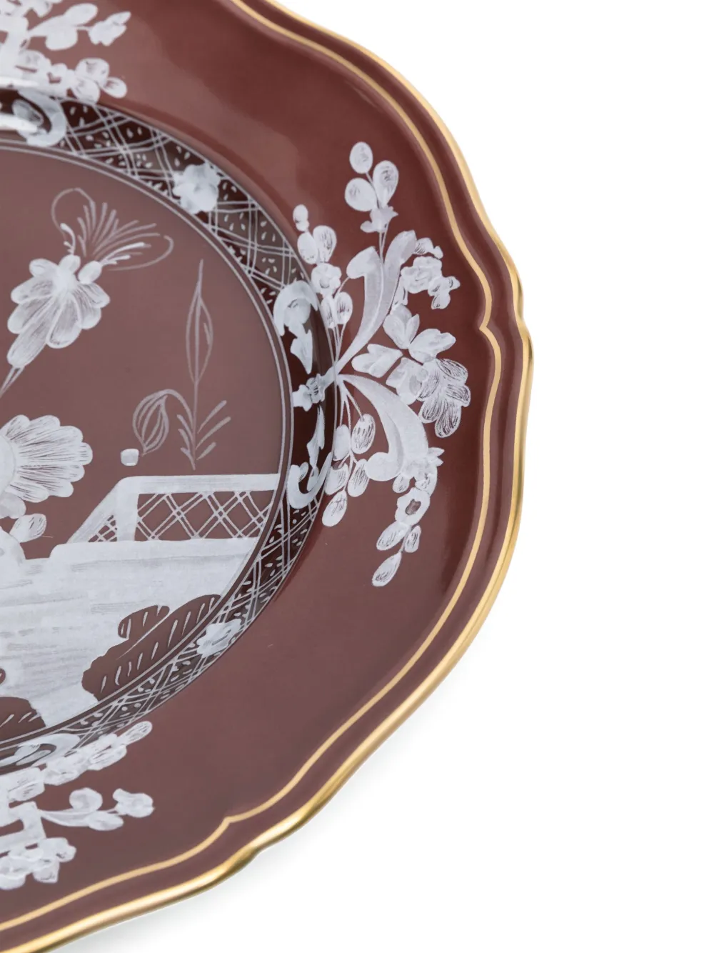 Ginori 1735 Porcelain Flat Plate (set Of Two) In Brown