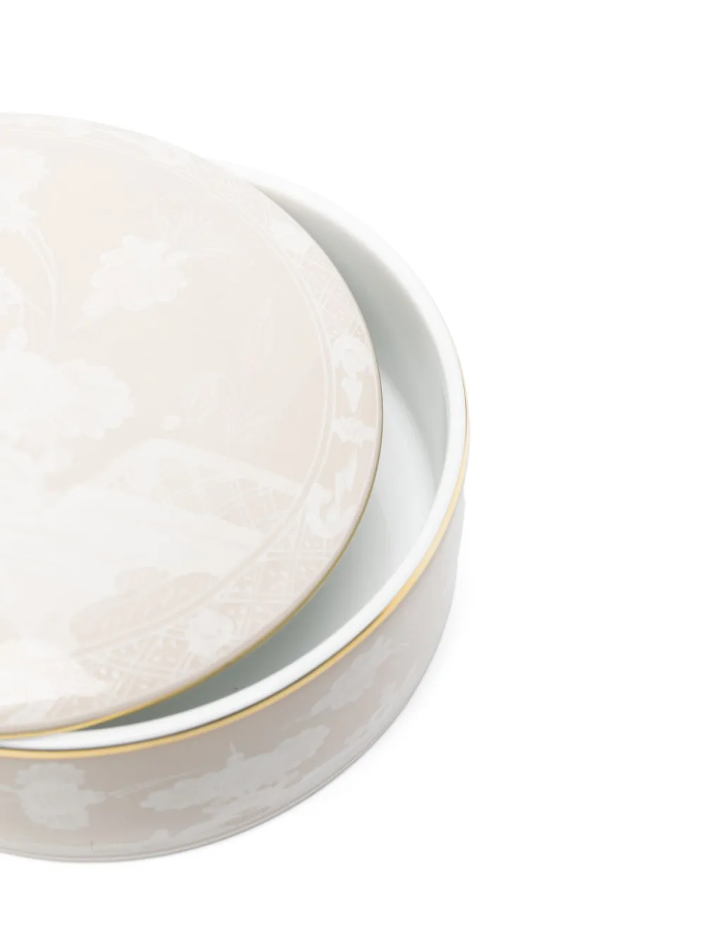 Ginori 1735 Oriente Italiano Meringa Trinket Box With Cover In Neutrals