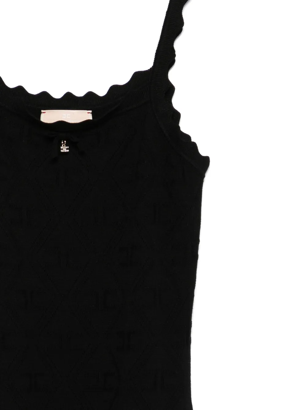 Elisabetta Franchi La Mia Bambina Jurk met logo-jacquard Zwart