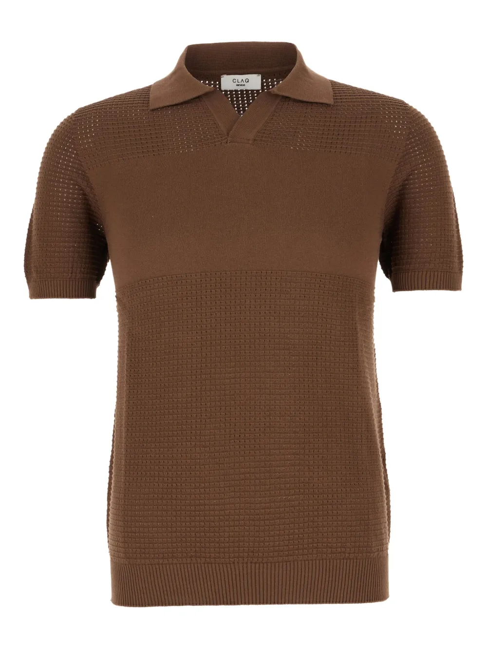 CLAQ knitted polo shirt | Brown | Image 1