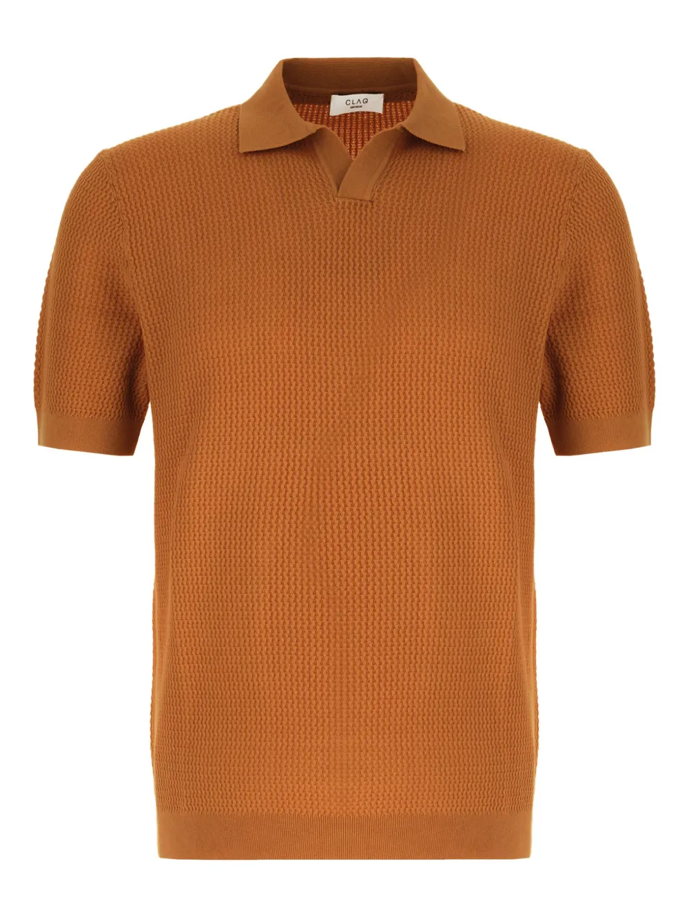 textured polo-neck sweater