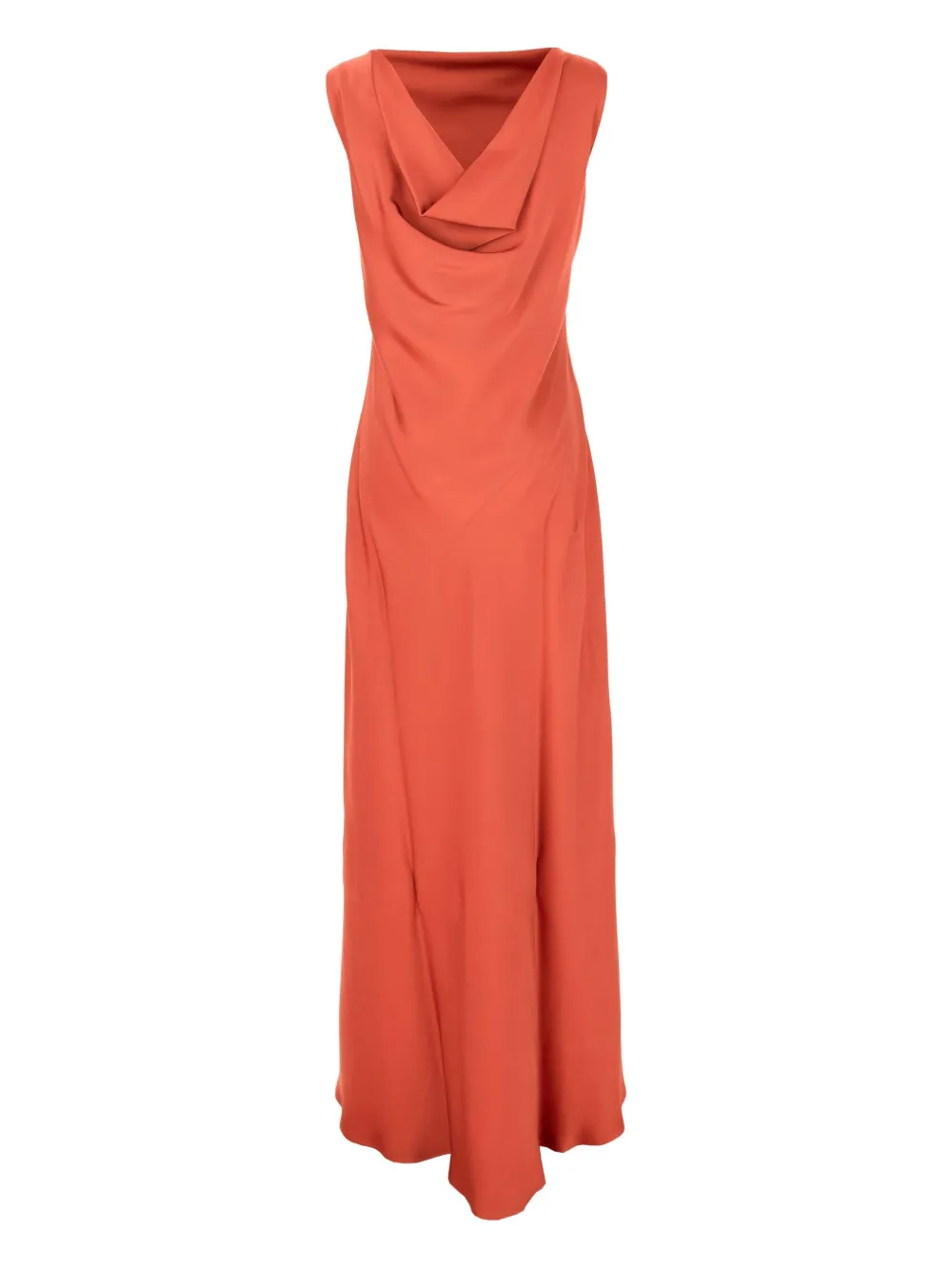 Antonelli Asymmetrische jurk met watervalhals Oranje