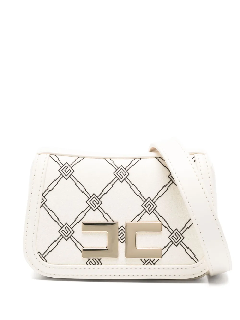 Elisabetta Franchi La Mia Bambina Crossbodytas met monogram-patroon Wit