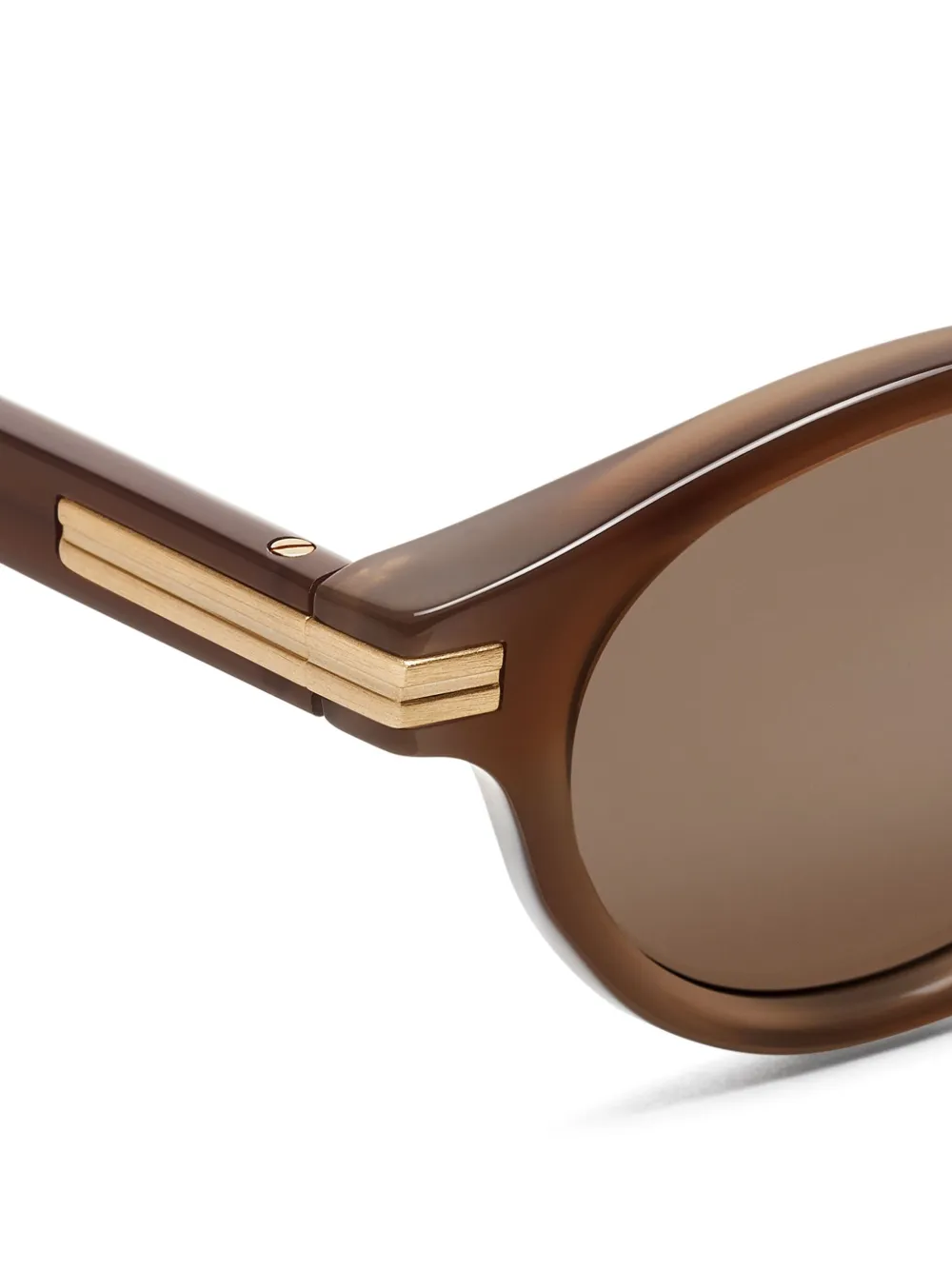 Zegna Zonnebril met schilpadschild design Bruin