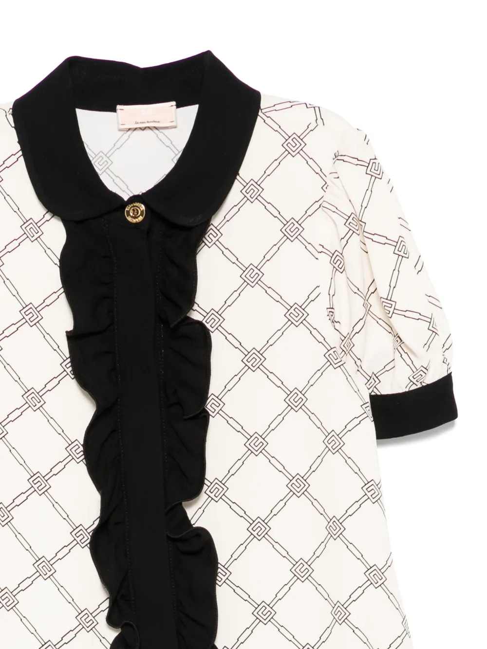Elisabetta Franchi La Mia Bambina Jurk met monogram-patroon Zwart
