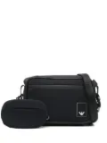 Emporio Armani logo-patch messenger bag - Blue
