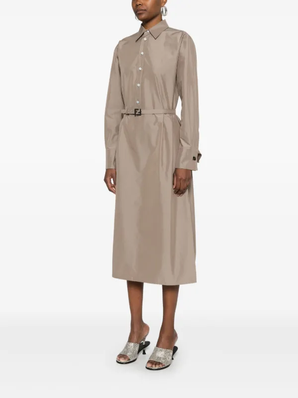 fendi shirt dress Fendi Ff Puzzle-Print Shirt Dress - Neutrals