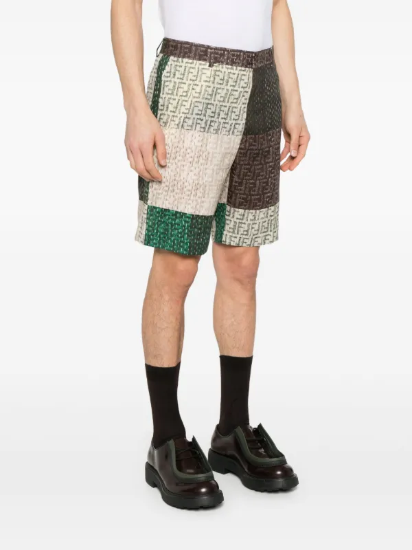 FENDI モノグラム リネンショートパンツ | ブラウン | FARFETCH JP