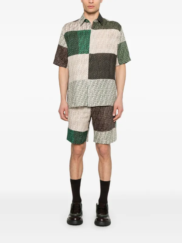 FENDI FF Linen Shirt | Green | FARFETCH