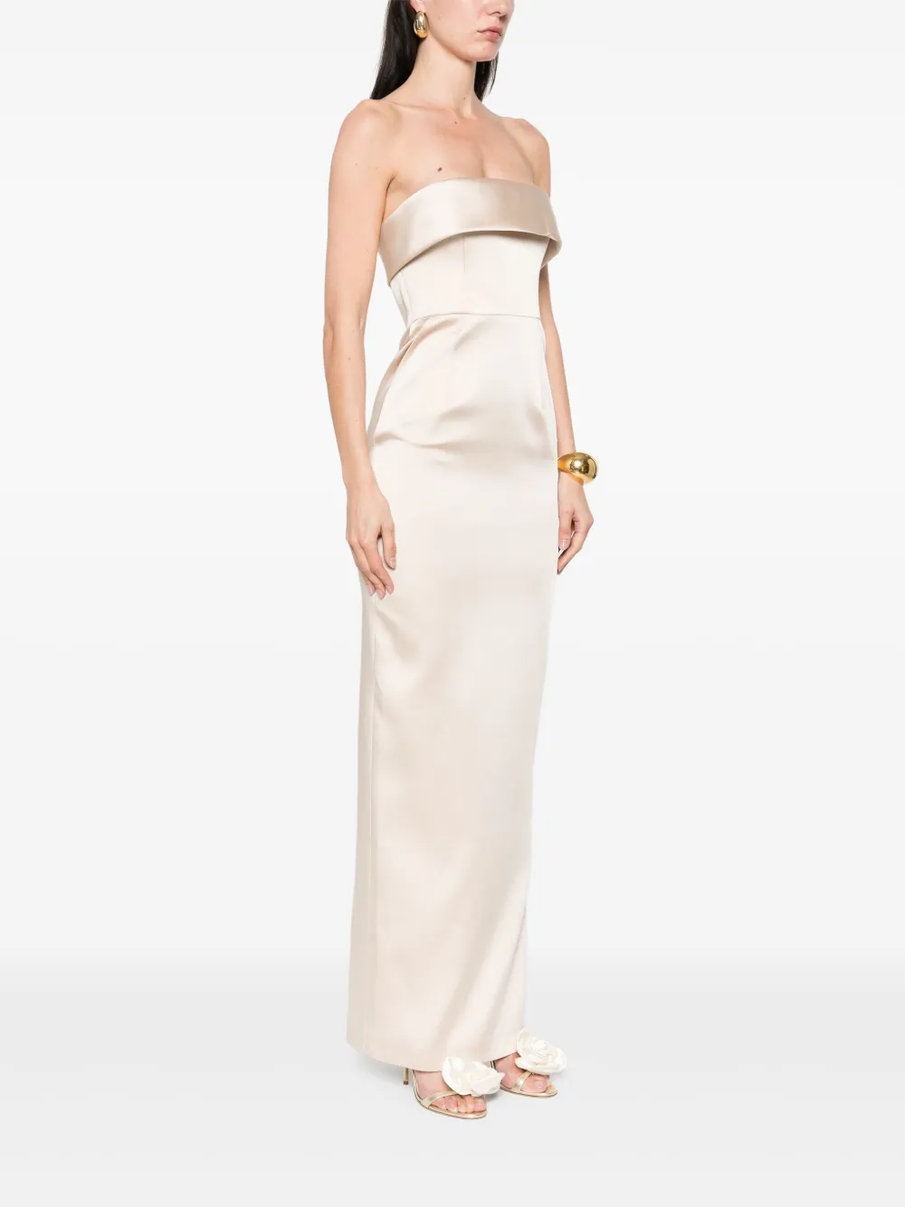 The New Arrivals Ilkyaz Ozel Rhea maxi-jurk Beige