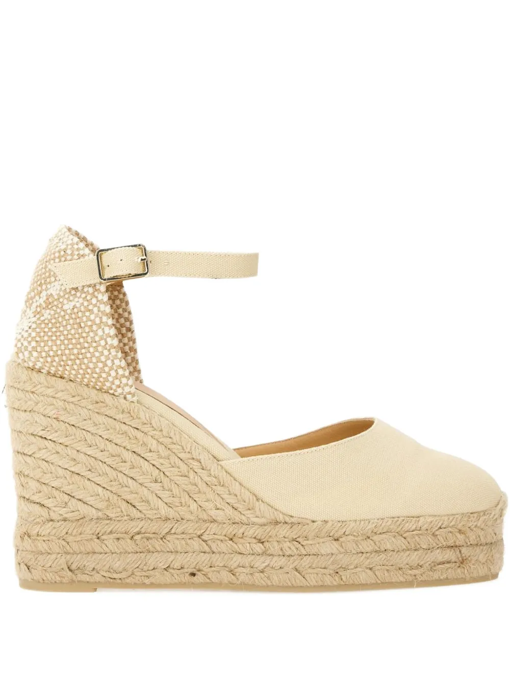 Castañer 80mm ankle-strap wedge espadrilles Neutrals