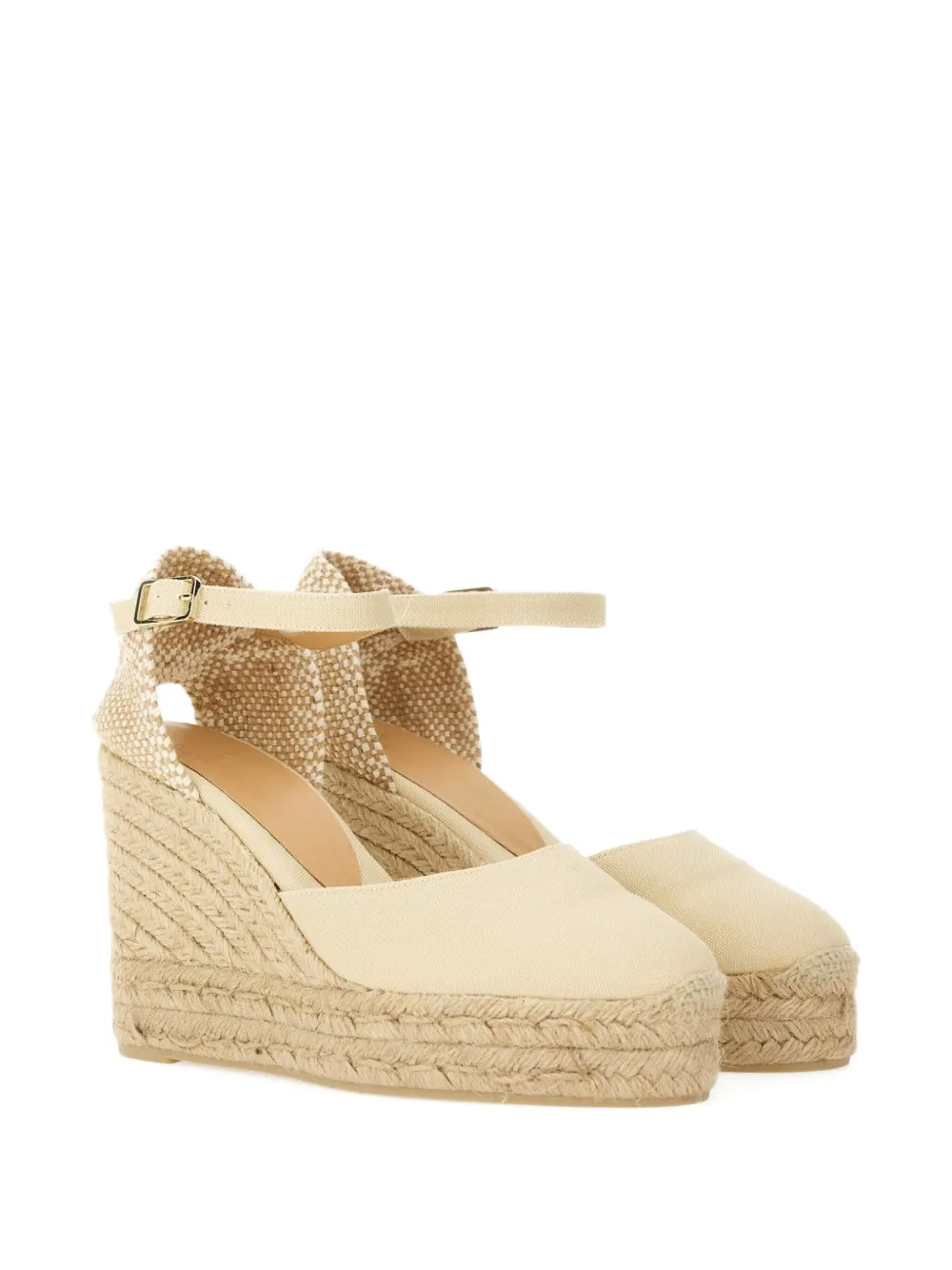 Castañer 80mm ankle-strap wedge espadrilles Neutrals