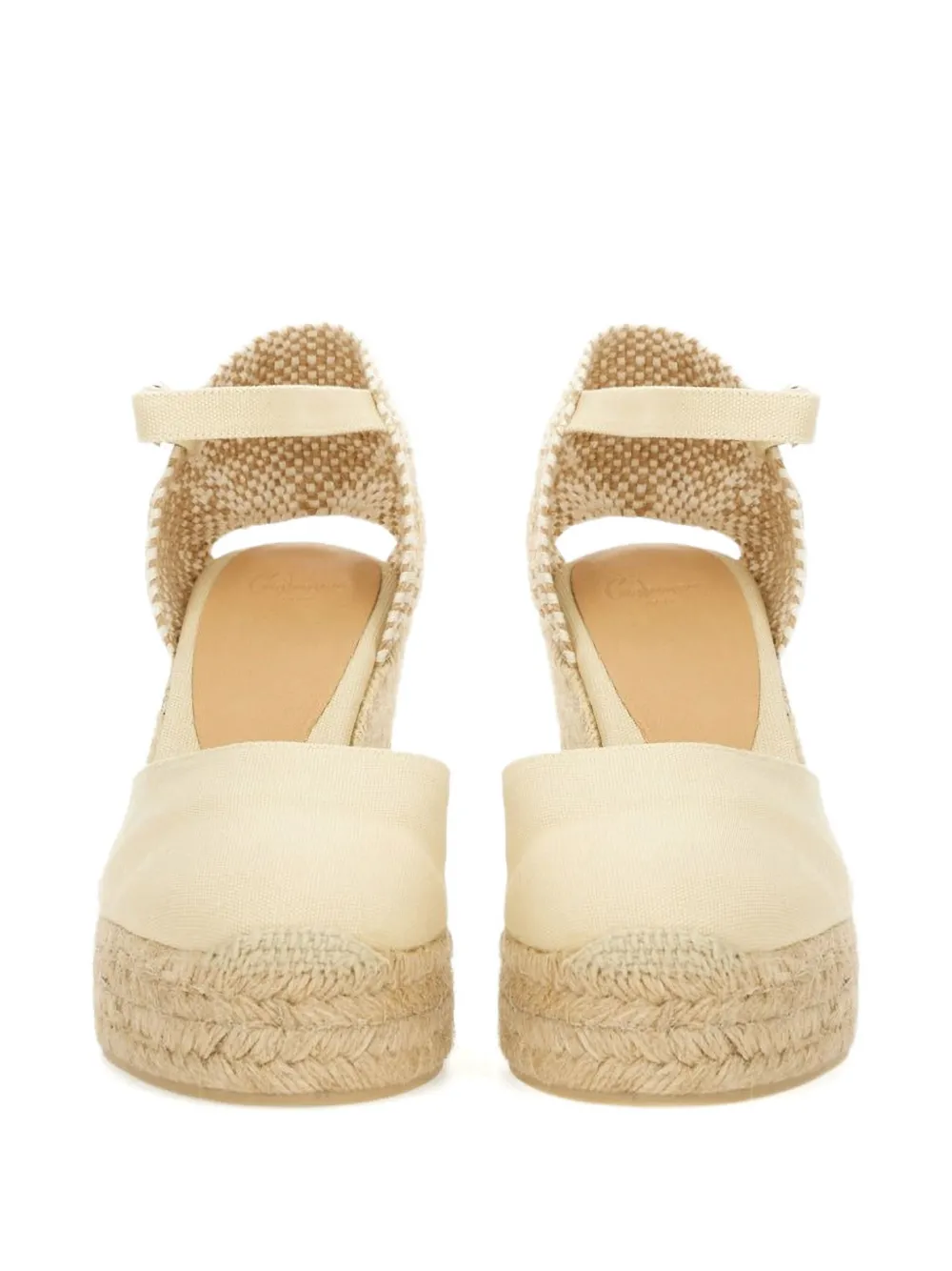 Castañer 80mm ankle-strap wedge espadrilles Neutrals