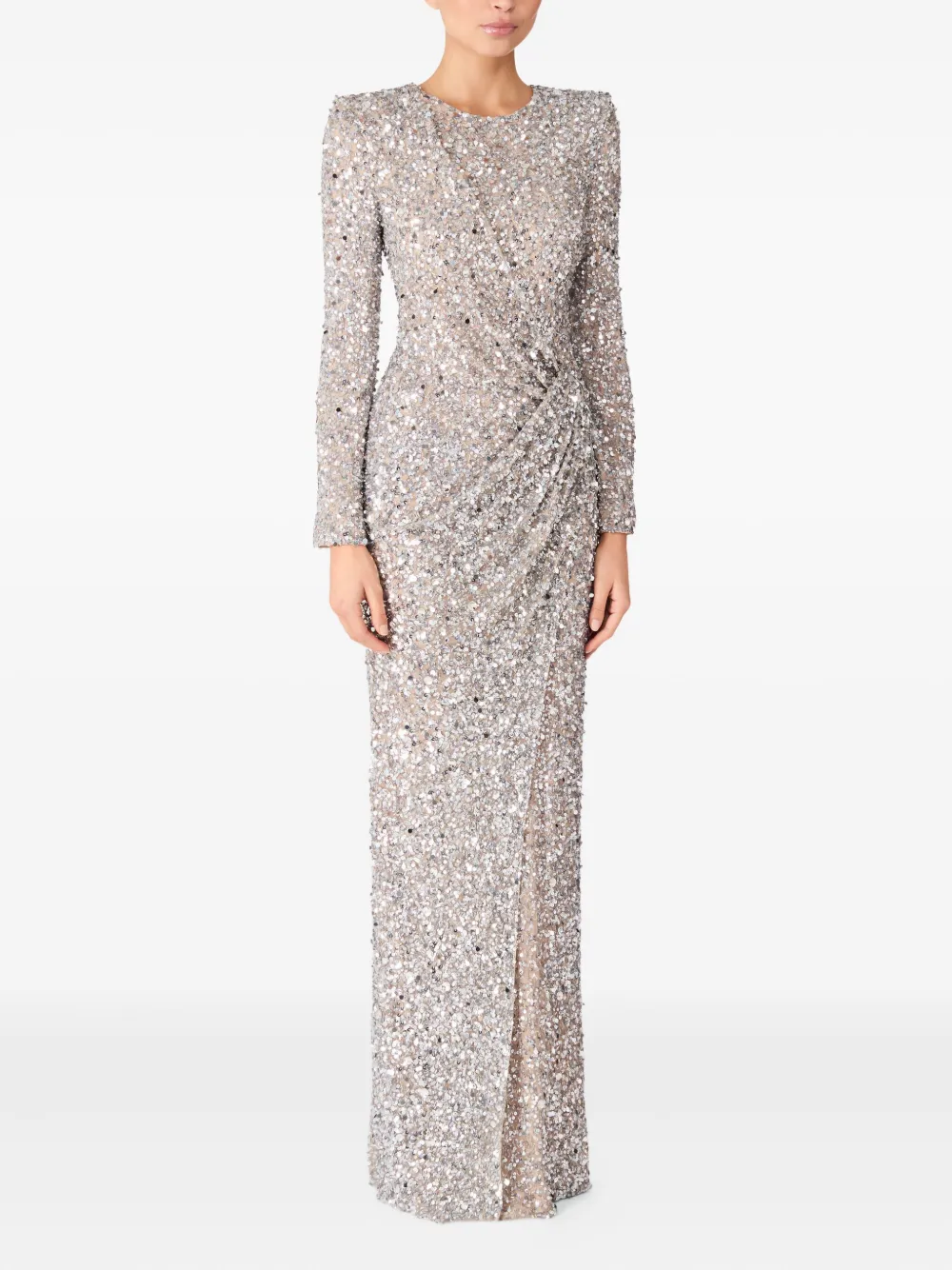Jenny Packham Marie maxi-jurk Zilver