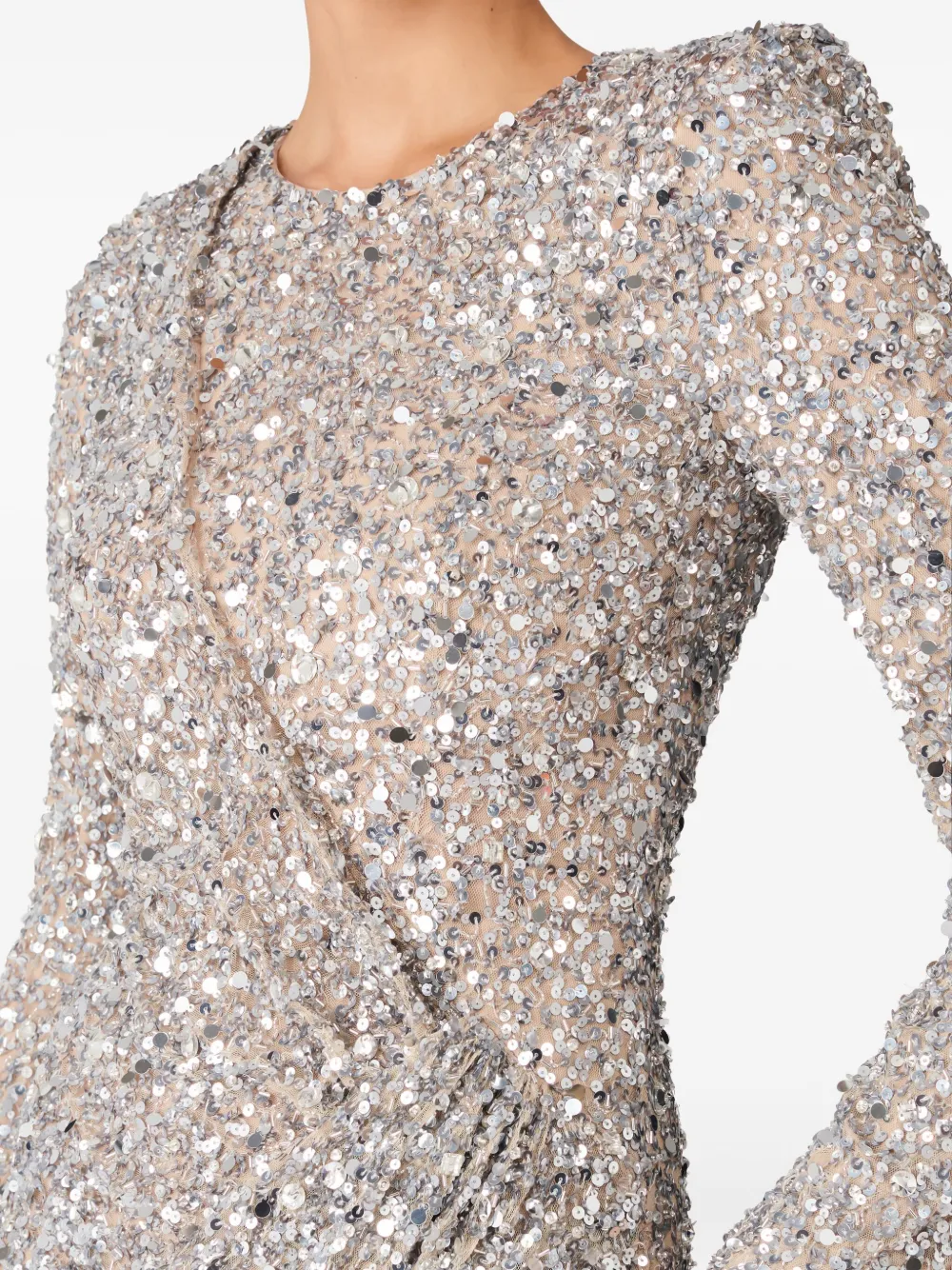 Jenny Packham Marie maxi-jurk Zilver