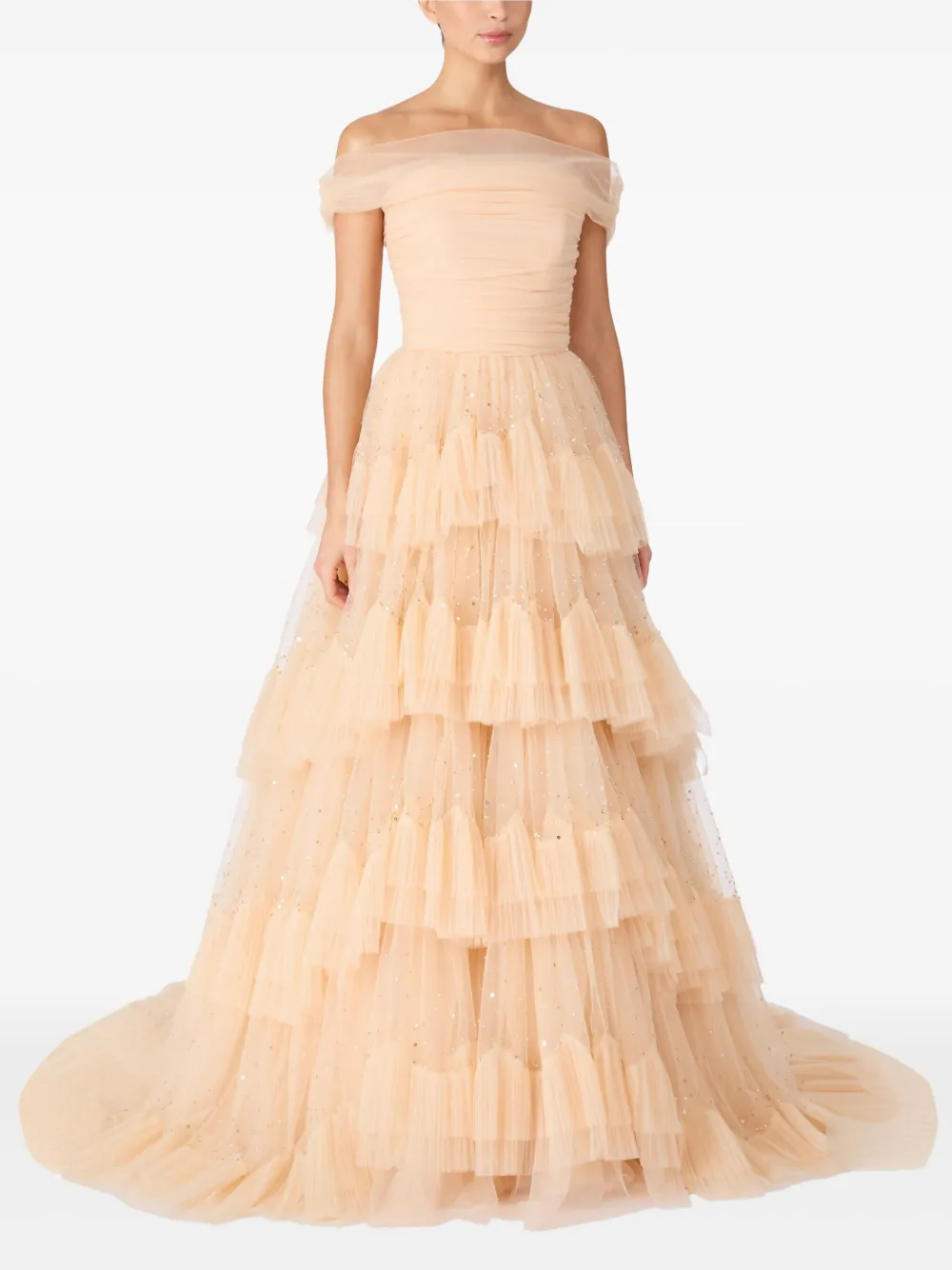 Jenny Packham Queenie maxi-jurk Beige