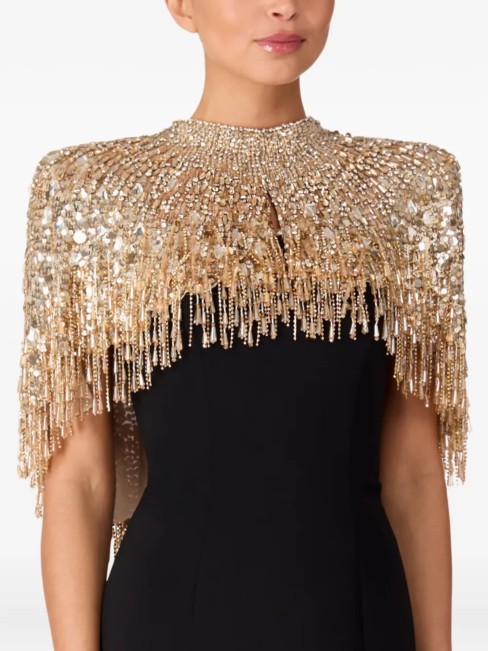 Jenny Packham Chantelle cape Goud
