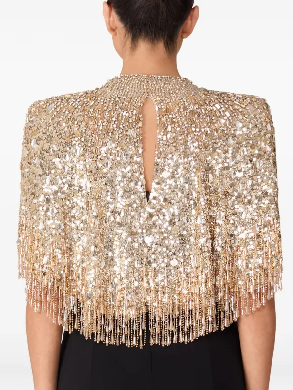 Jenny Packham Chantelle Cape Gold FARFETCH EG