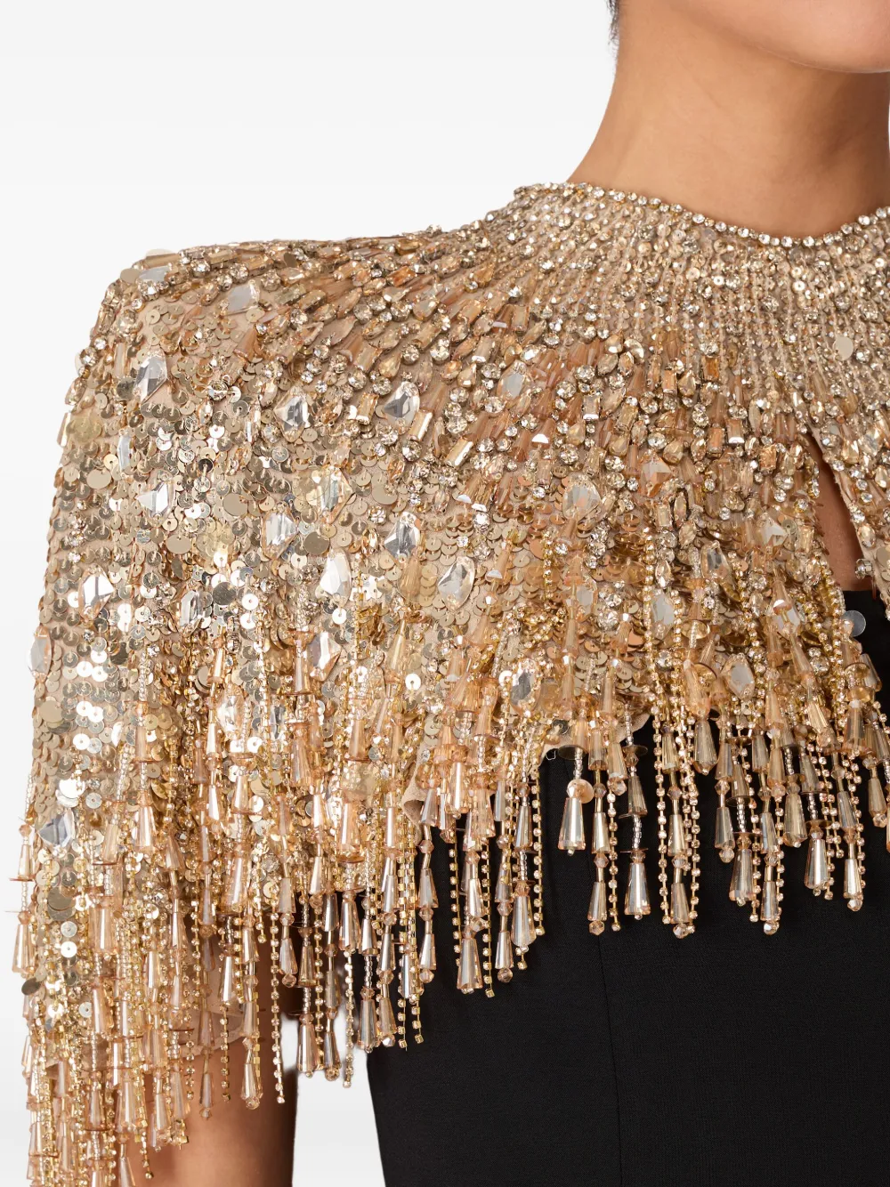 Jenny Packham Chantelle cape Goud