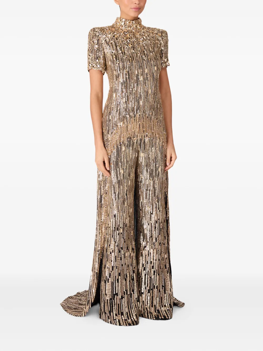 Jenny Packham Zea top verfraaid met pailletten Goud