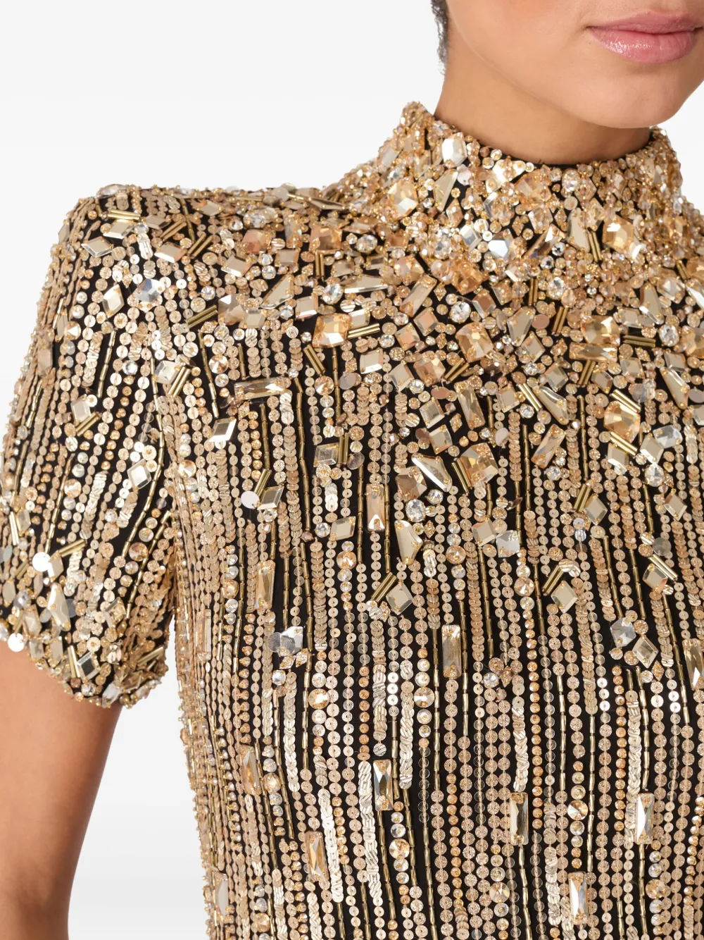Jenny Packham Zea top verfraaid met pailletten Goud