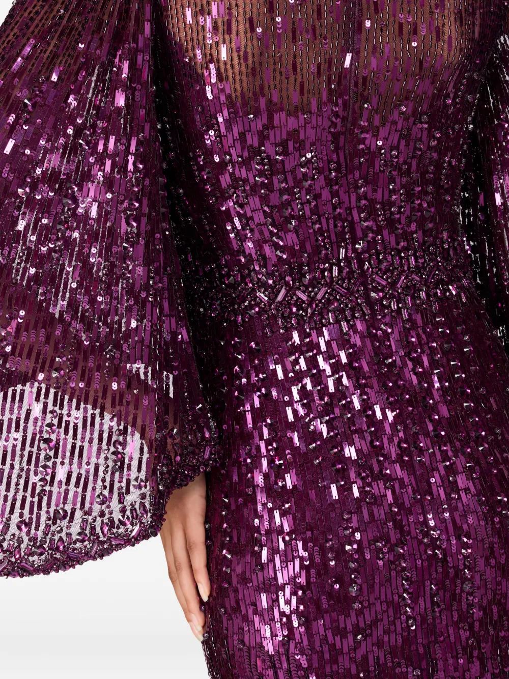 Jenny Packham Ines maxi-jurk verfraaid met pailletten Paars