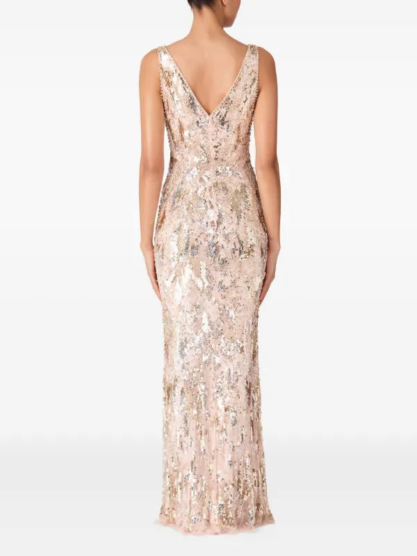 jenny packham rose gold dress Marion Maxi in Sugar at Nordstrom, Size 6 UK High Back