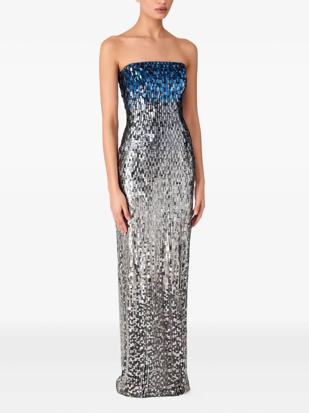 Jenny Packham Lucille maxi-jurk Zilver