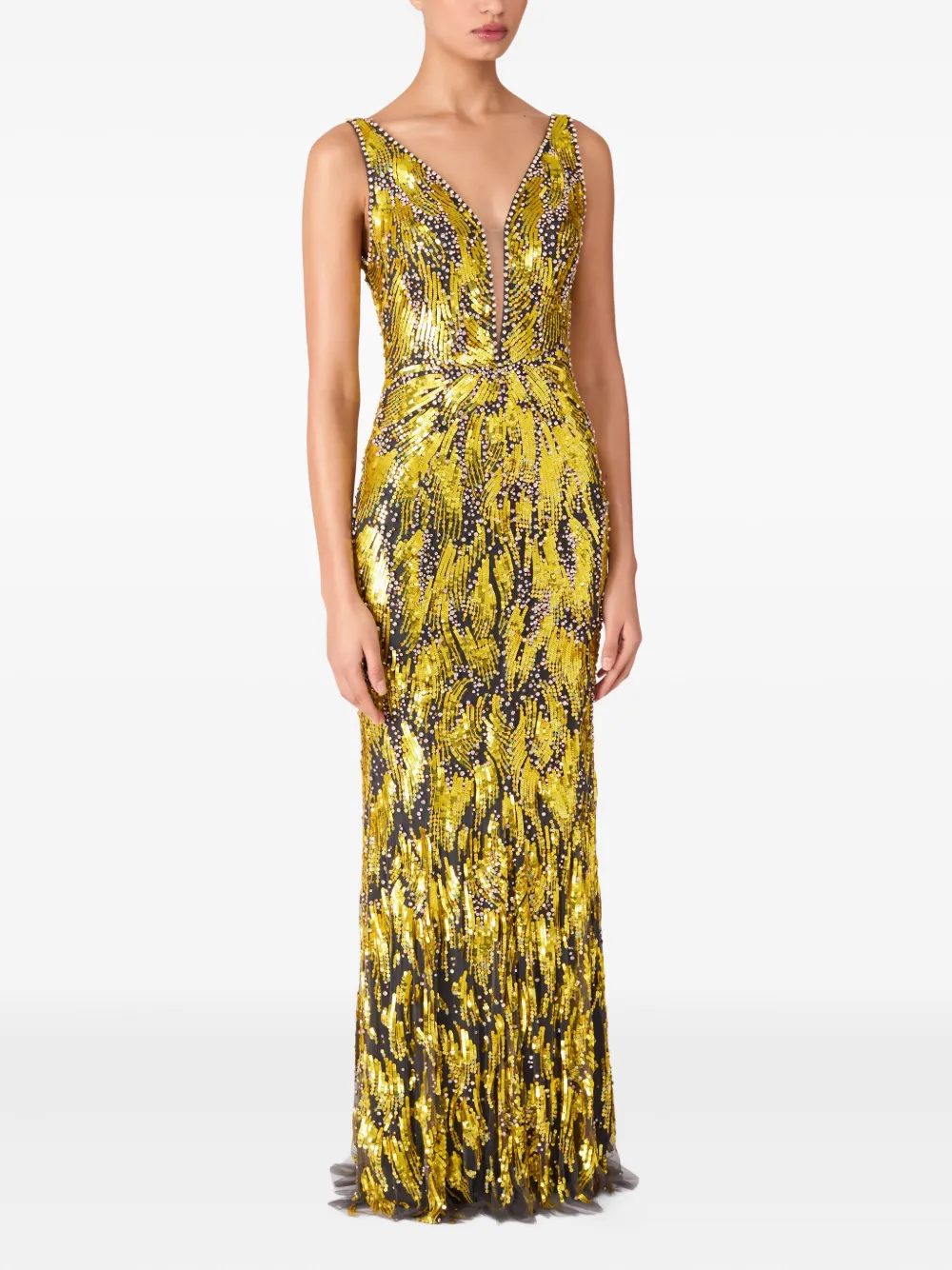 Jenny Packham Marion maxi-jurk - Geel
