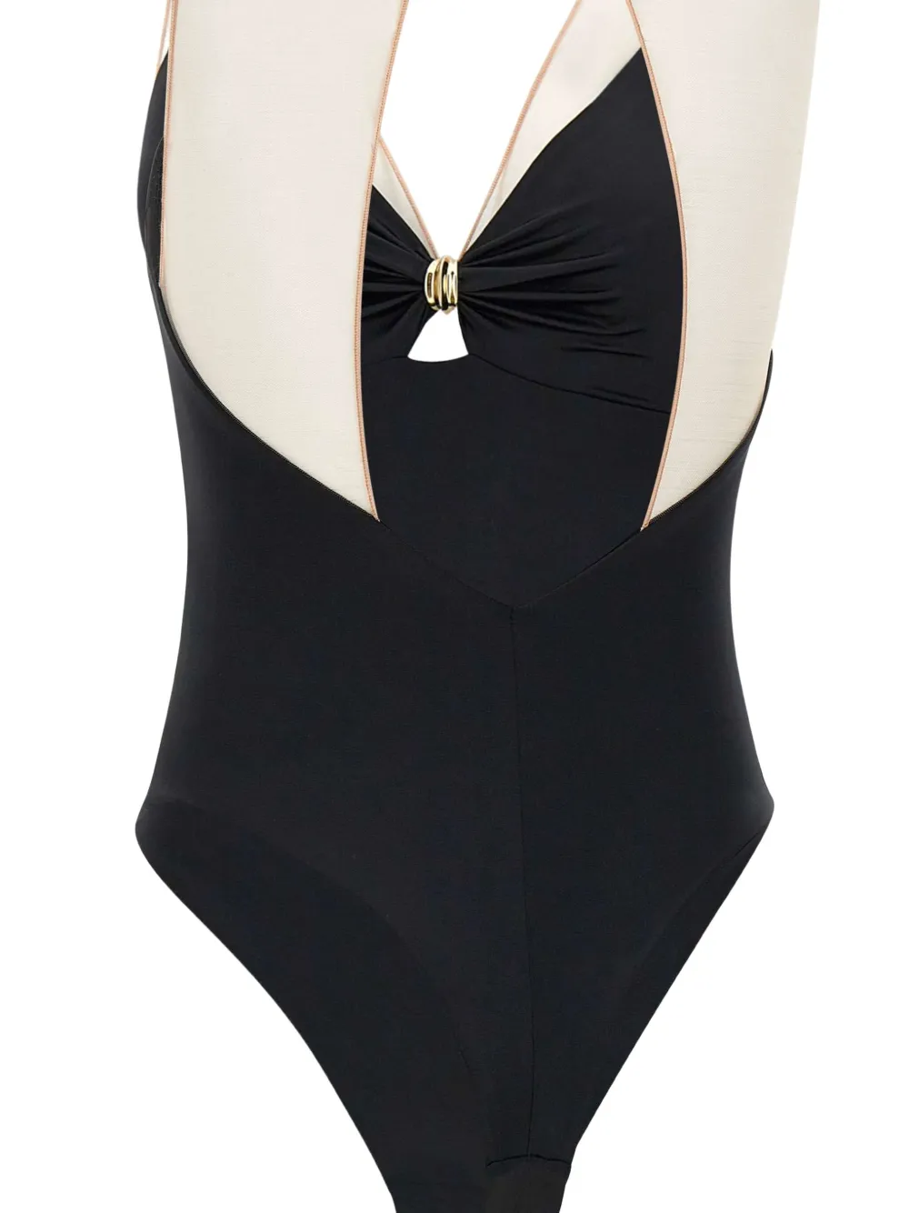 Elisabetta Franchi Tweekleurige body Zwart