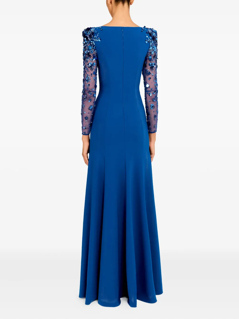 Jenny Packham Sylvia sequin-embellished long-sleeve dress Blauw