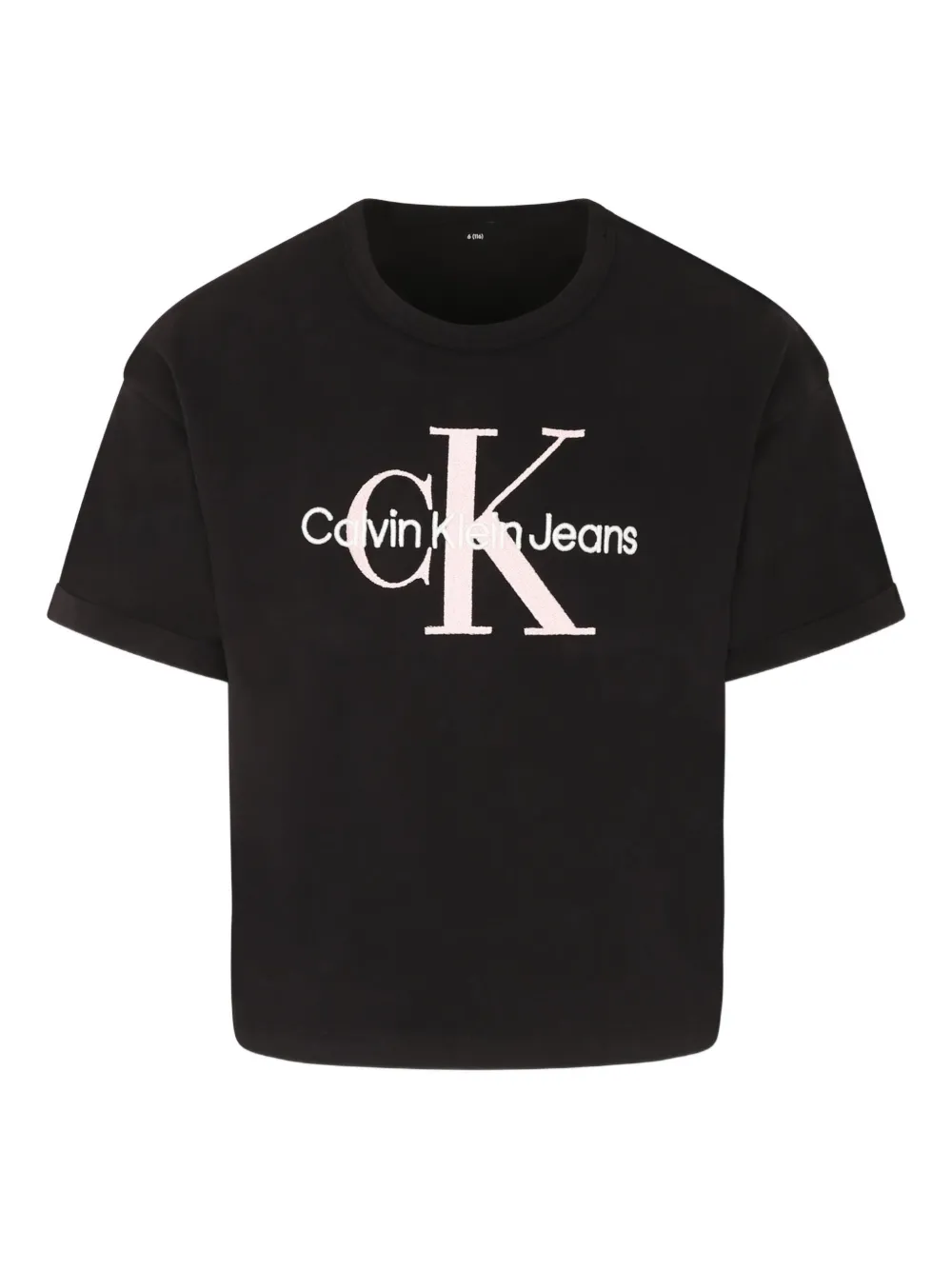 Calvin Klein Kids T-shirt met geborduurd logo Zwart