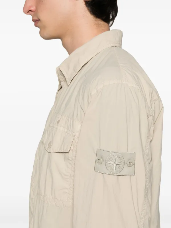 Stone Island コンパスバッジ シャツ | ニュートラル | FARFETCH JP