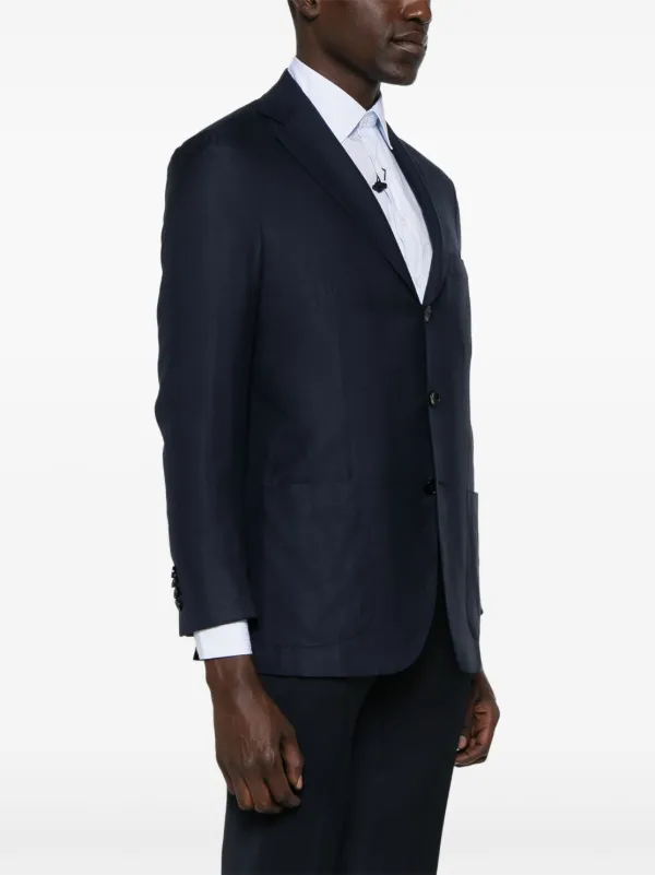 Kiton Blazer Monopetto Blu FARFETCH IT