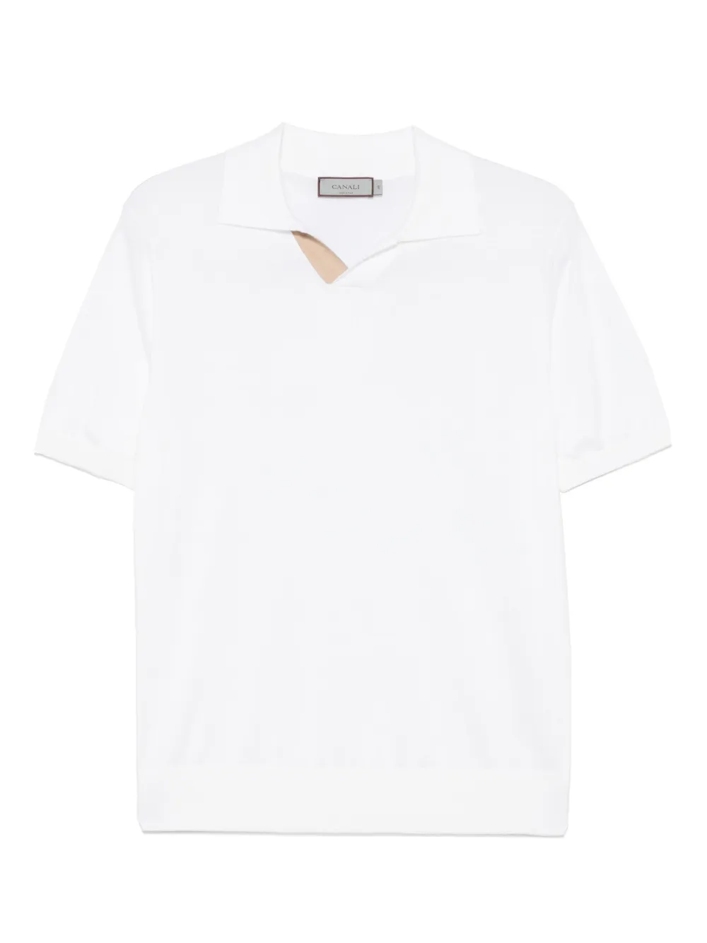 suede-detail polo shirt
