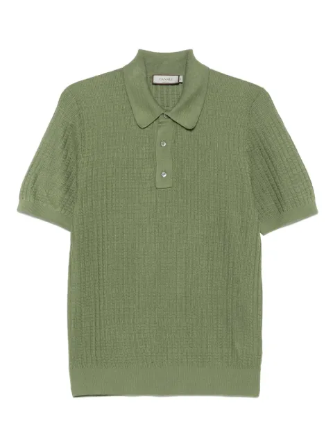 Canali textured polo shirt