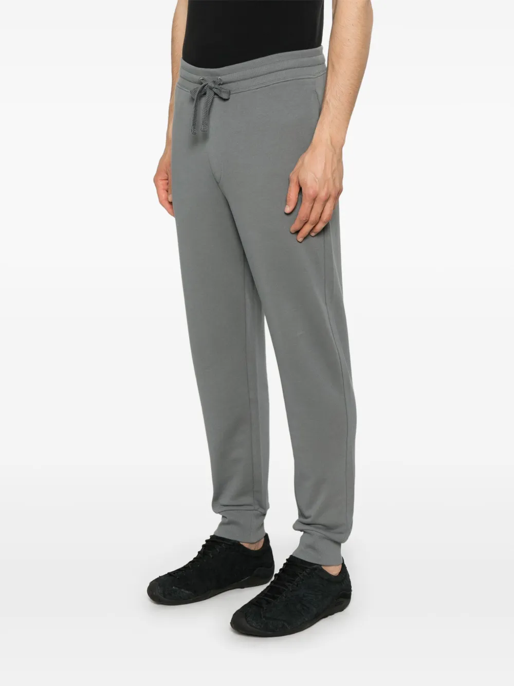 Shop Hugo Boss Rubberised-logo Track Pants In Grey