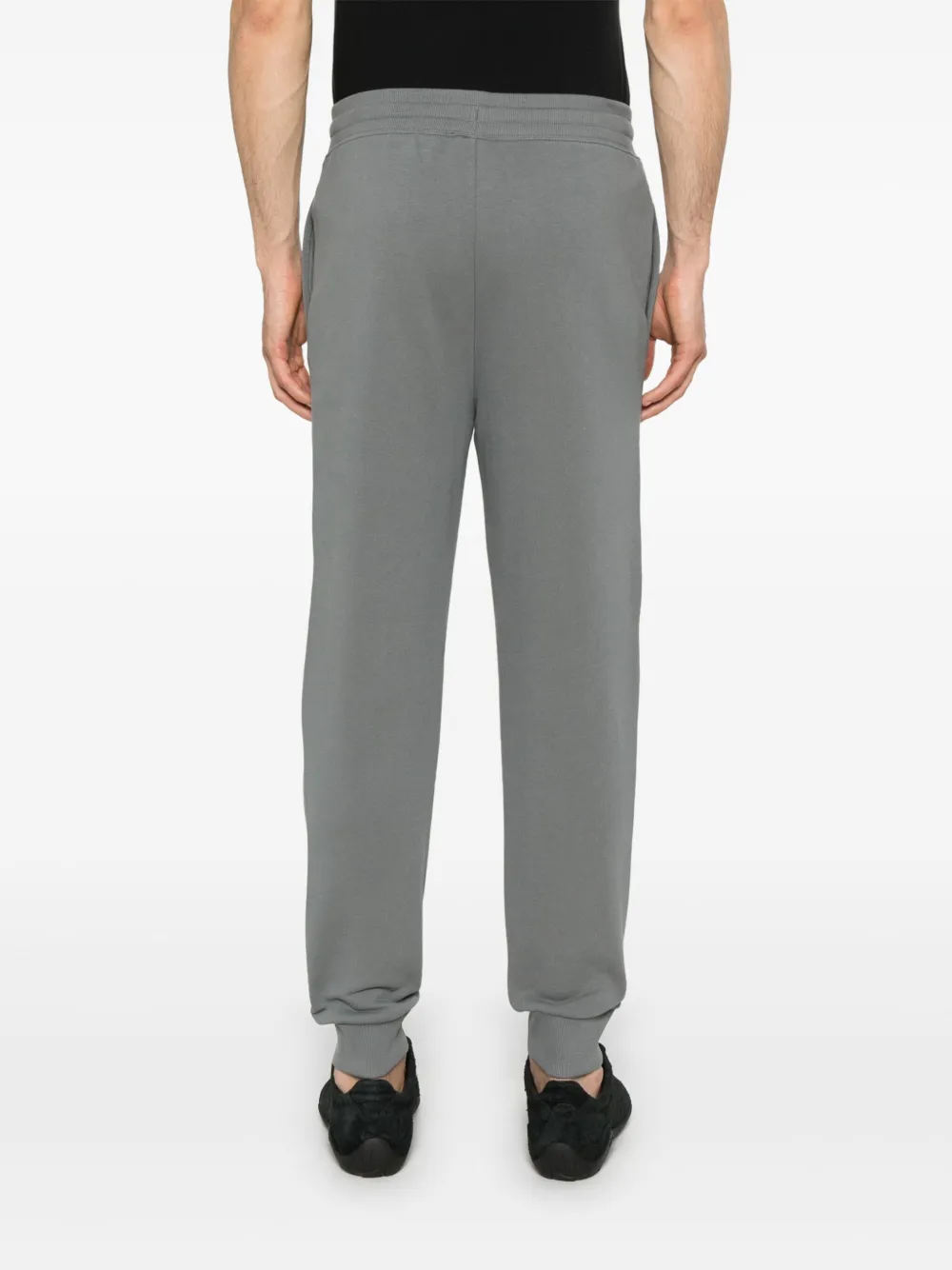 Shop Hugo Boss Rubberised-logo Track Pants In Grey