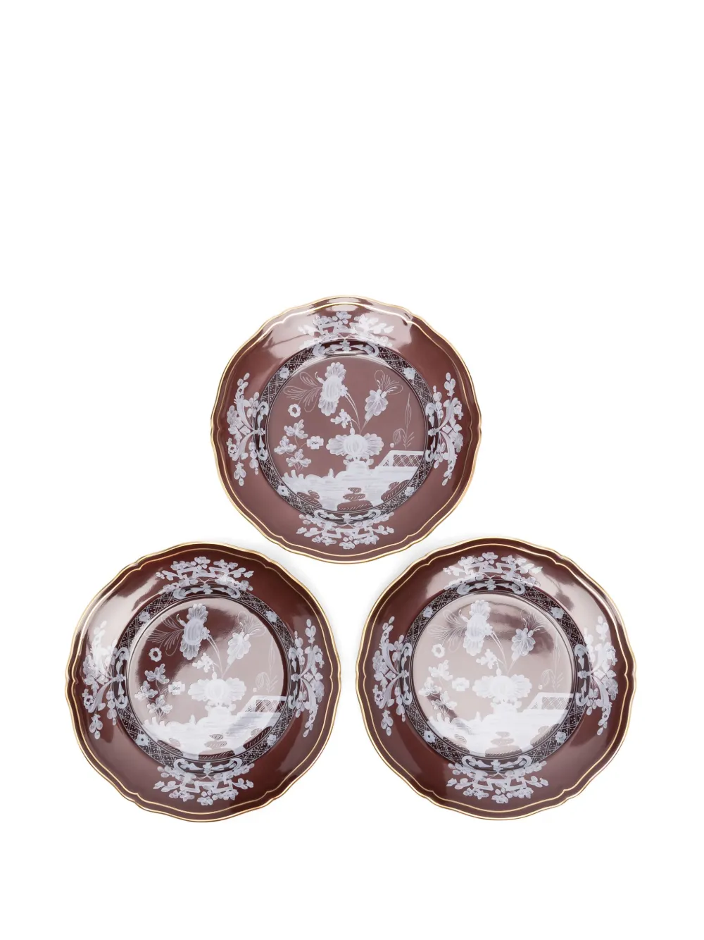 Ginori 1735 Oriente Italiano Dessert Plate (set Of Two) In Brown