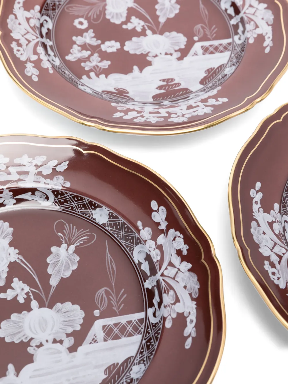 Ginori 1735 Oriente Italiano Dessert Plate (set Of Two) In Brown