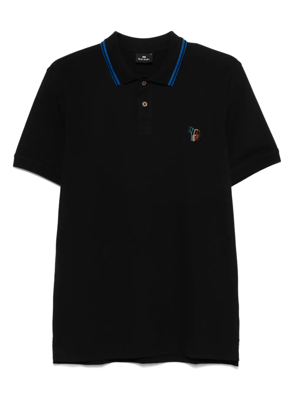 PS Paul Smith playera tipo polo con bordado Broad Stripe Zebra | negro | Image 1