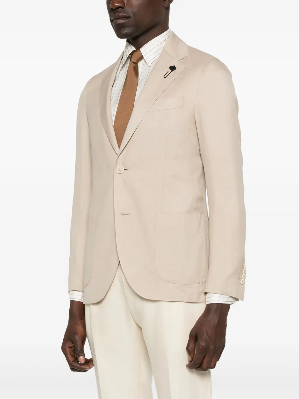 Lardini Blazer met enkele rij knopen Beige